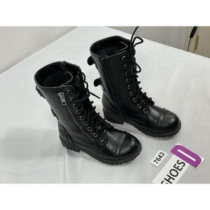 Girls Excellent Condition Soda Combat Style Midcalf Boots 12 Black Low Heel